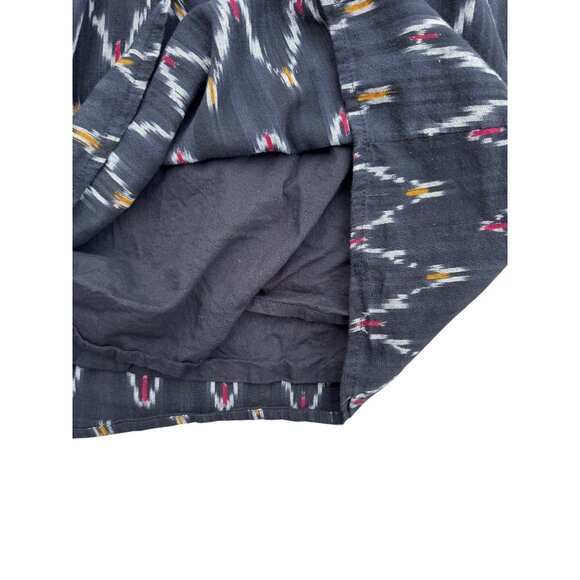 Loft Petite 6P Black & Multicolor Ikat Pattern Sleeveless Dress With Crisscross - Picture 4 of 6